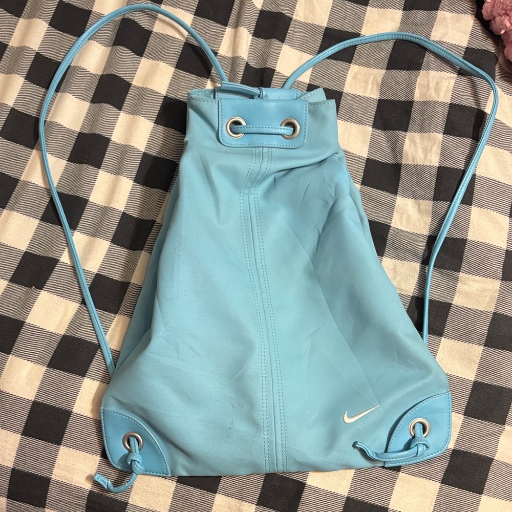 Sky Blue Drawstring Backpack - Picture 1 of 6